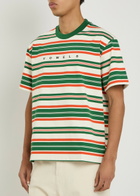 Vowels Striped Cotton T-shirt Multicoloured 1