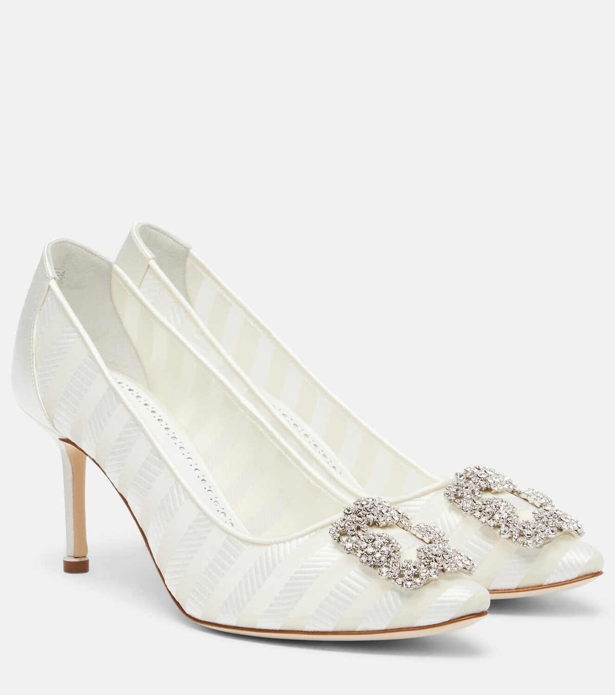 Manolo Blahnik Hangisi embellished organza pumps