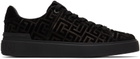 Balmain Black Suede Monogram B-Court Sneakers