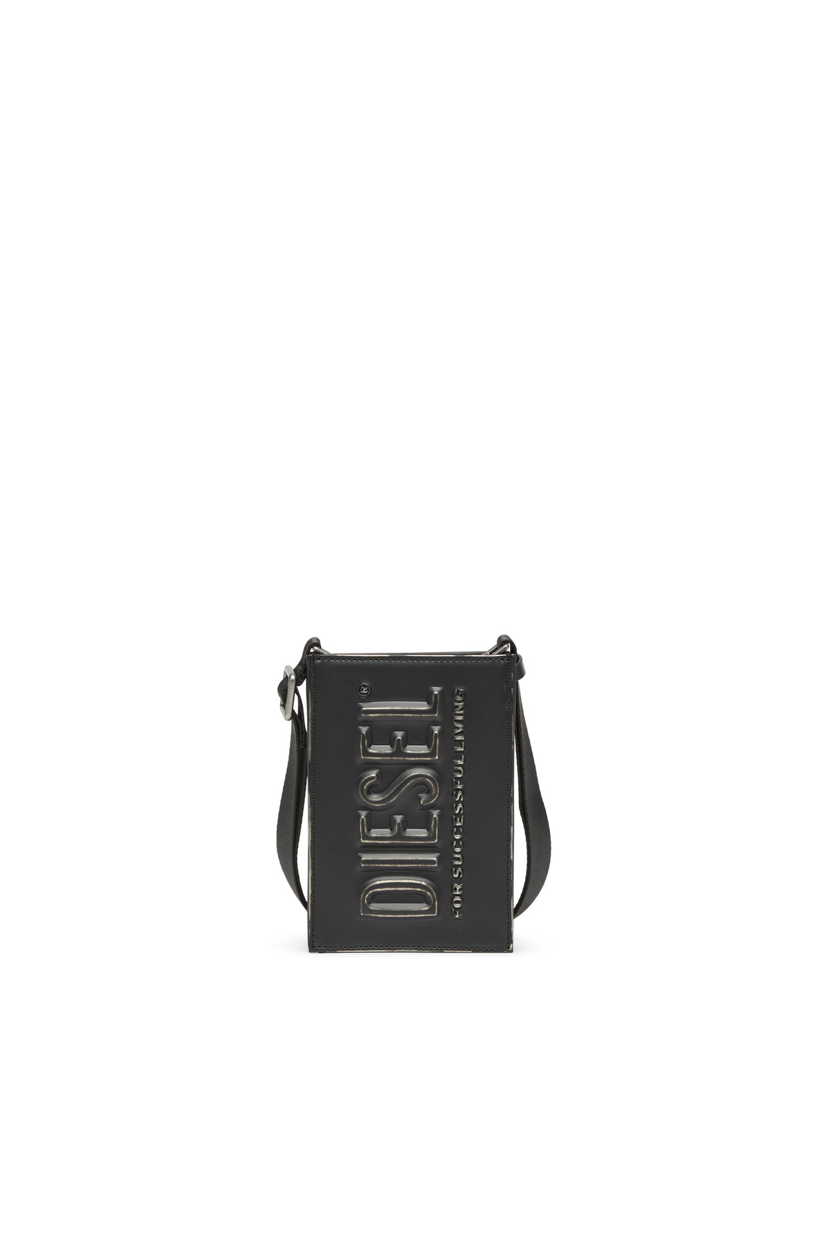 Diesel Dsl 3D - Bag with embossed logo - Crossbody Bags - Unisex - Black