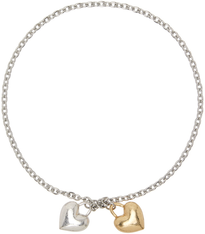 Photo: Marland Backus Silver & Gold Entangled Hearts Necklace