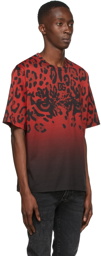 Dolce & Gabbana Red & Black Leopard & Polka Dot T-Shirt