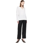 BALMAIN White V-Neck Light Sweater