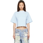 Palm Angels Blue Neck Logo Boxy T-shirt