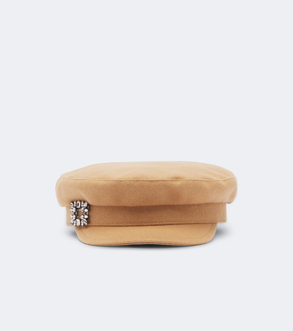 Roger Vivier Embellished wool-blend newsboy cap