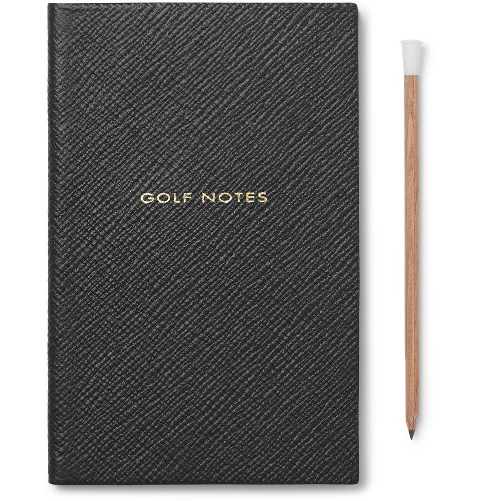 Smythson green Leather Golf Notes Panama Notebook