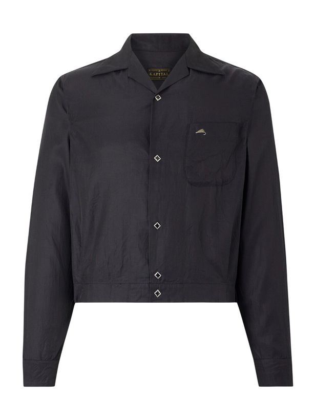 Photo: KAPITAL - Drizzler Camp-Collar Embroidered-Detail Satin Jacket - Black