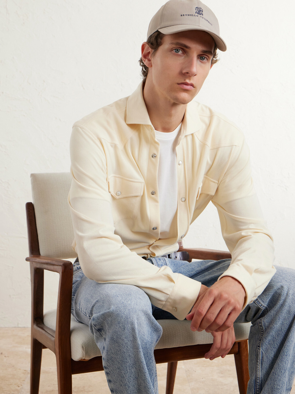 Brunello Cucinelli - Logo-Embroidered Leather-Trimmed Cotton-Twill Baseball Cap - Neutrals