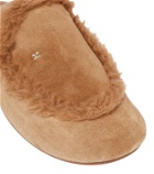 Max Mara Shearling-lined suede slippers