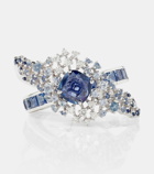 Ananya Scatter Orbit 18kt white gold ring with sapphires and diamonds