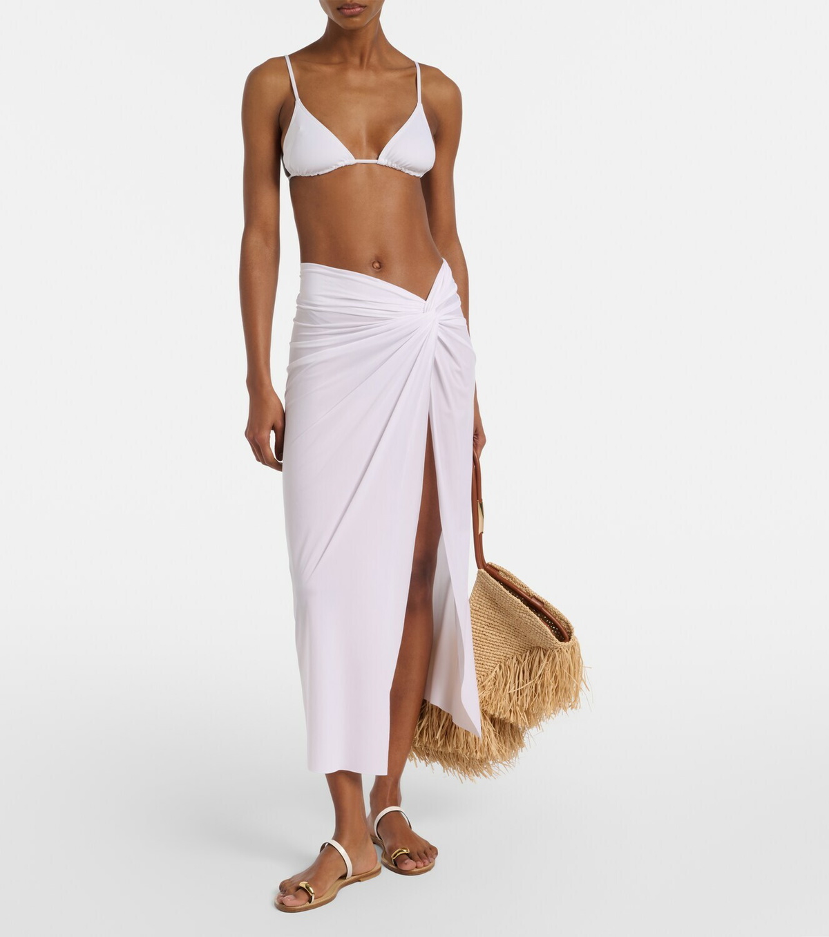 ViX Paula Hermanny Karen draped midi skirt