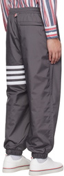 Thom Browne Gray Shiny Ripstop 4-Bar Track Pants