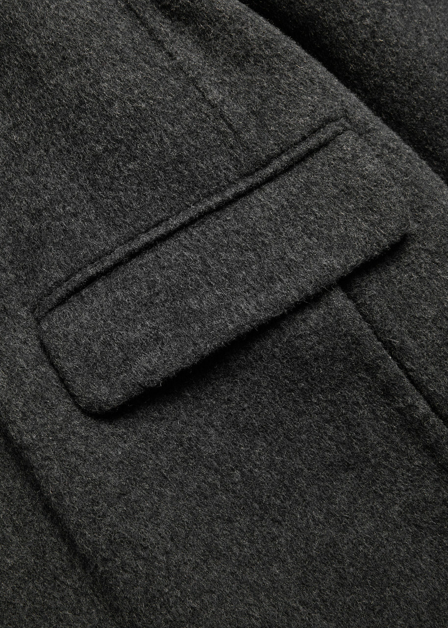Vince Single Breasted Wool-blend Coat Dark Grey