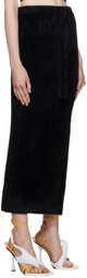 Ester Manas Black Fluffy Peephole Midi Skirt