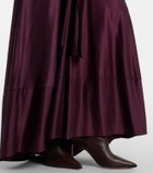 Rabanne Gathered satin maxi skirt