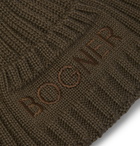 Bogner - Enio Logo-Embroidered Ribbed Wool-Blend Beanie - Green