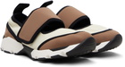 Marni White & Brown Lyrca Mary Jane Running Sneakers