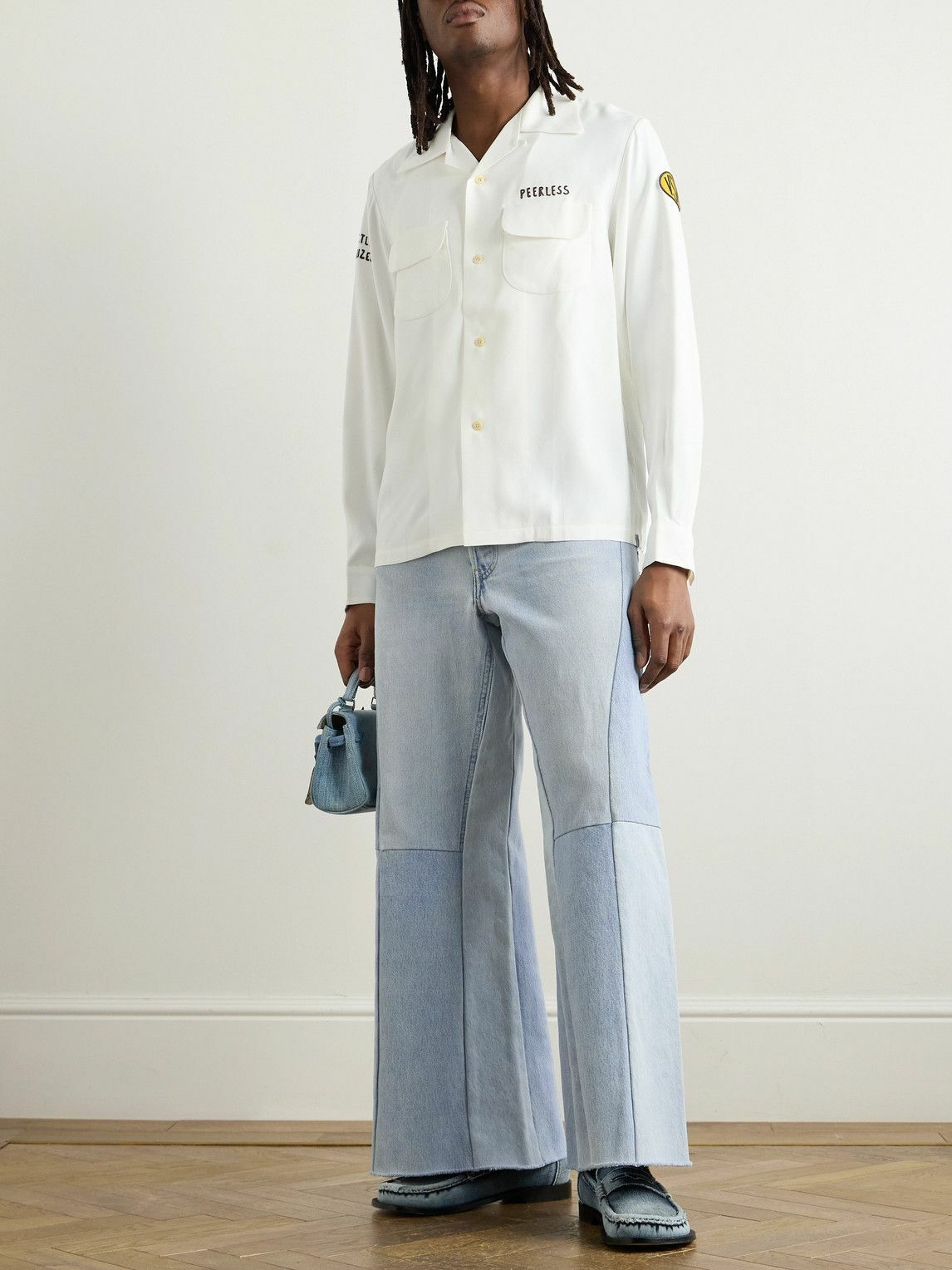 READYMADE - Flared Patchwork Jeans - Blue