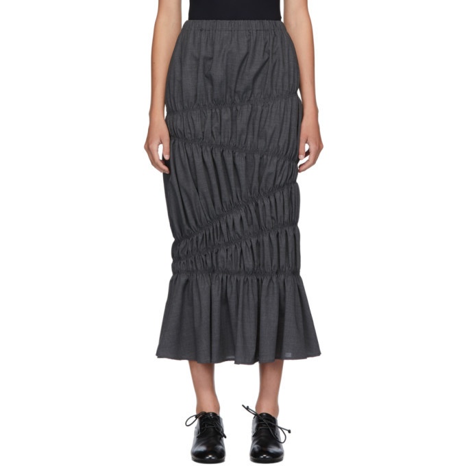 Photo: Enfold Grey Wool Light Summer Tiered Skirt