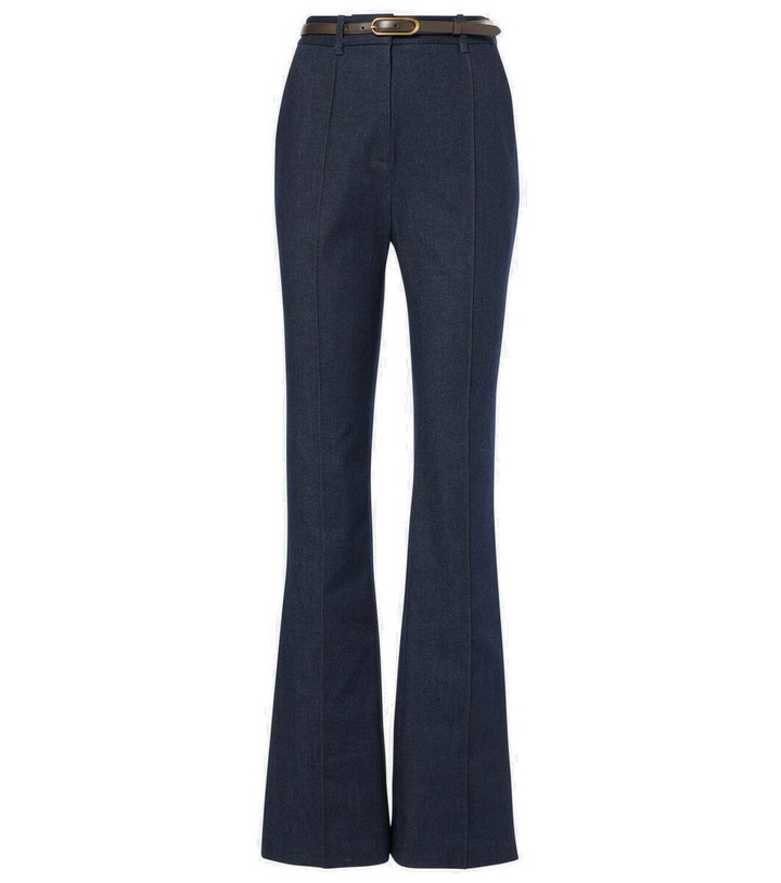 Photo: Veronica Beard Gracie belted high-rise bootcut jeans