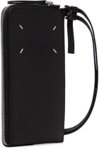 Maison Margiela Black Leather Phone Pouch