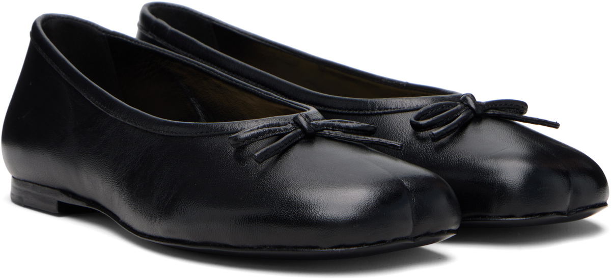 Sandy Liang Black Paw Ballerina Flats