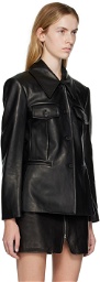 KHAITE Black 'The Turley' Leather Jacket