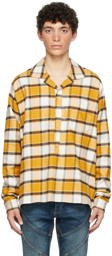 Rhude Yellow Check Camp Pull Over Shirt