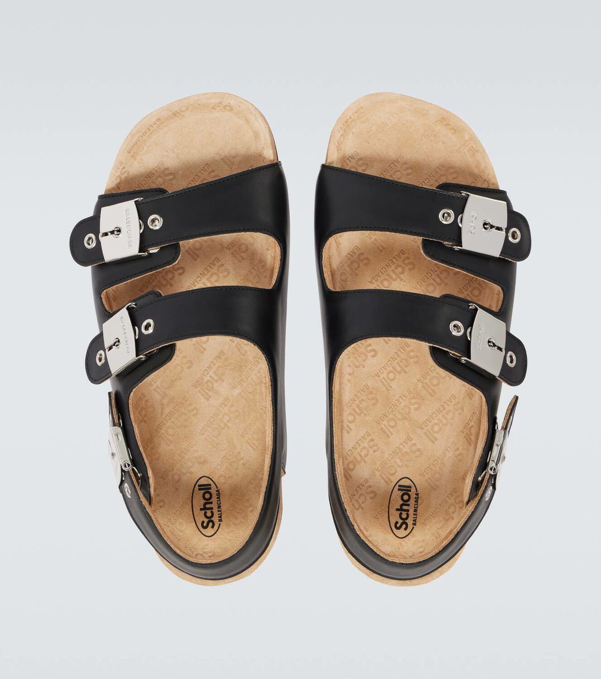 Balenciaga x Scholl leather sandals