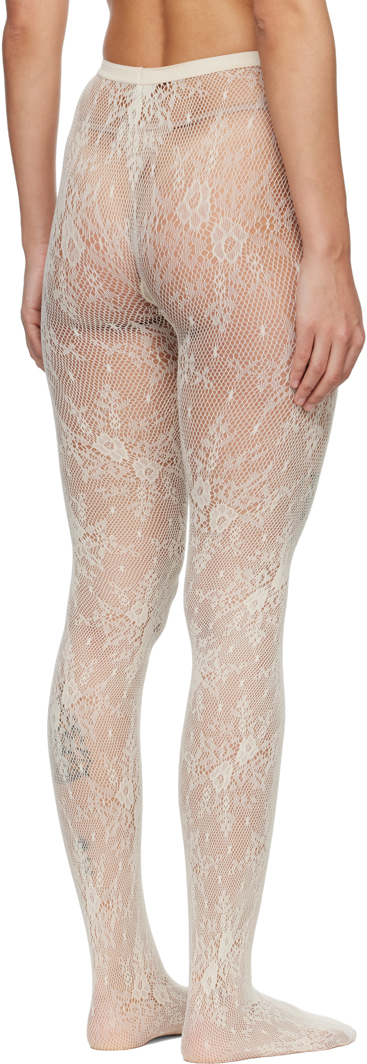Swedish Stockings Off-White Rosa Lace Tights
