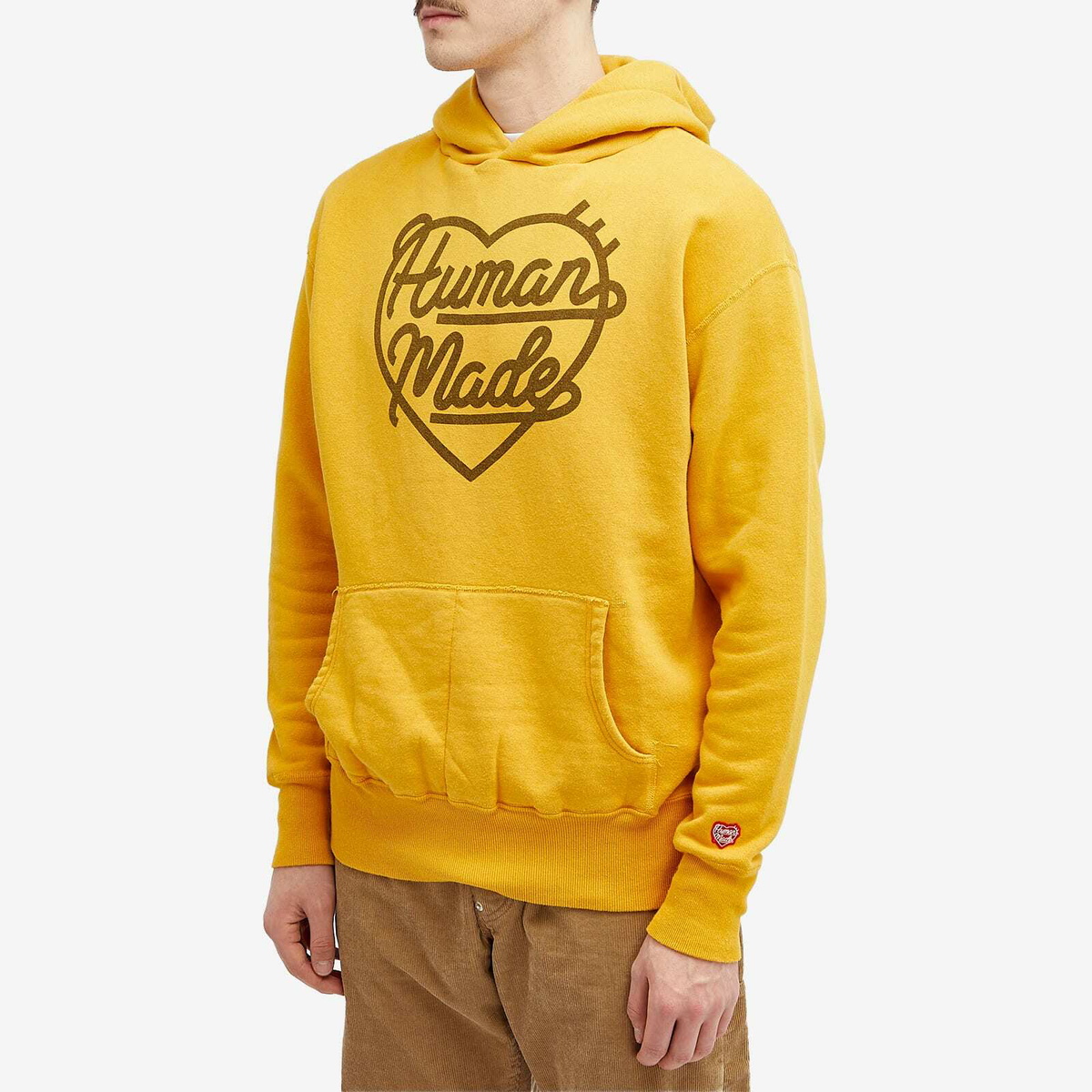 Human Made Men's Heart Tsuriami Hoodie in Yellow Human Made