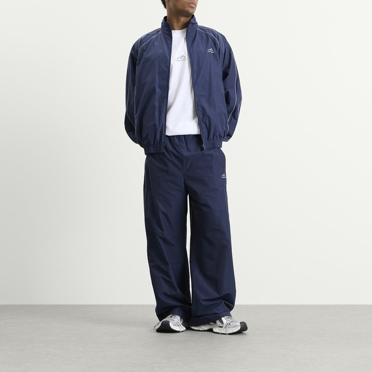 Balenciaga Men's Techno Cotton Tracksuit Pants in New Dark Navy