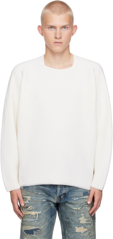 Photo: Fear of God Off-White Ottoman Straight Neck Sweater