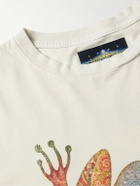 Lost Daze - Psychedelic Frog Glittered Printed Cotton-Jersey T-Shirt - Neutrals