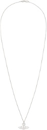 Vivienne Westwood Silver Flat Orb Pendant Necklace