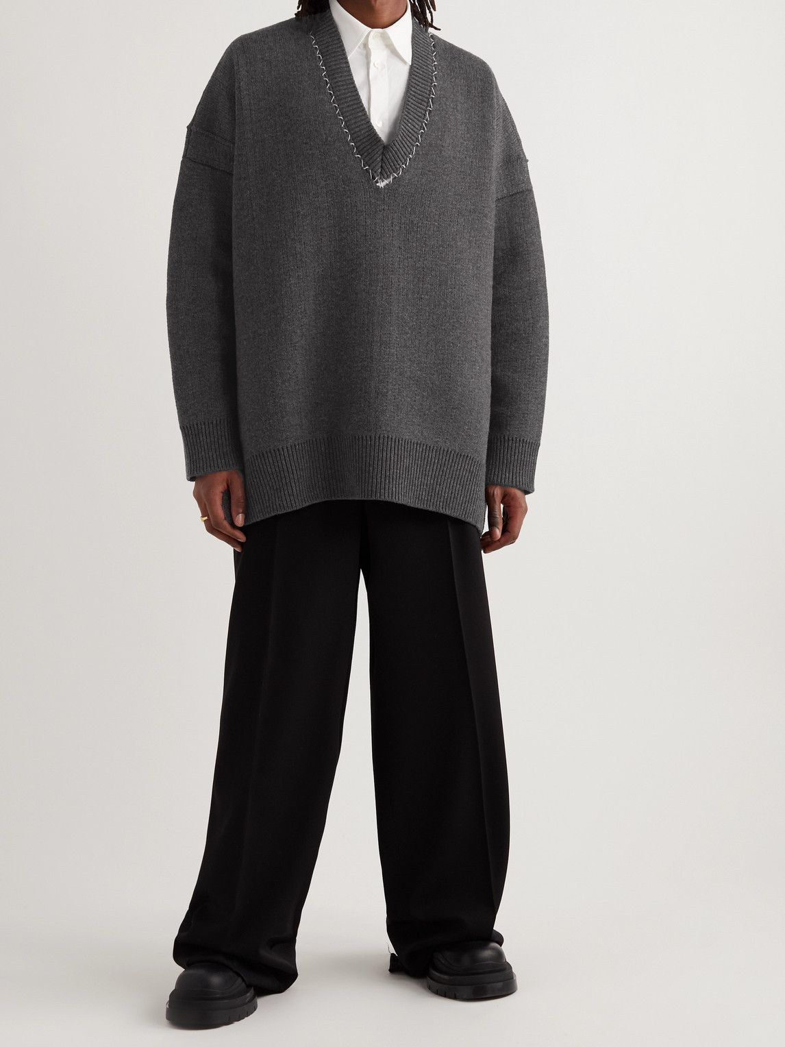 Raf Simons - Oversized Merino Wool Sweater - Gray Raf Simons