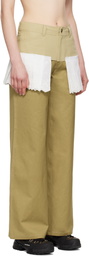 Andersson Bell Beige & White Lace Pleats Skirt Trousers