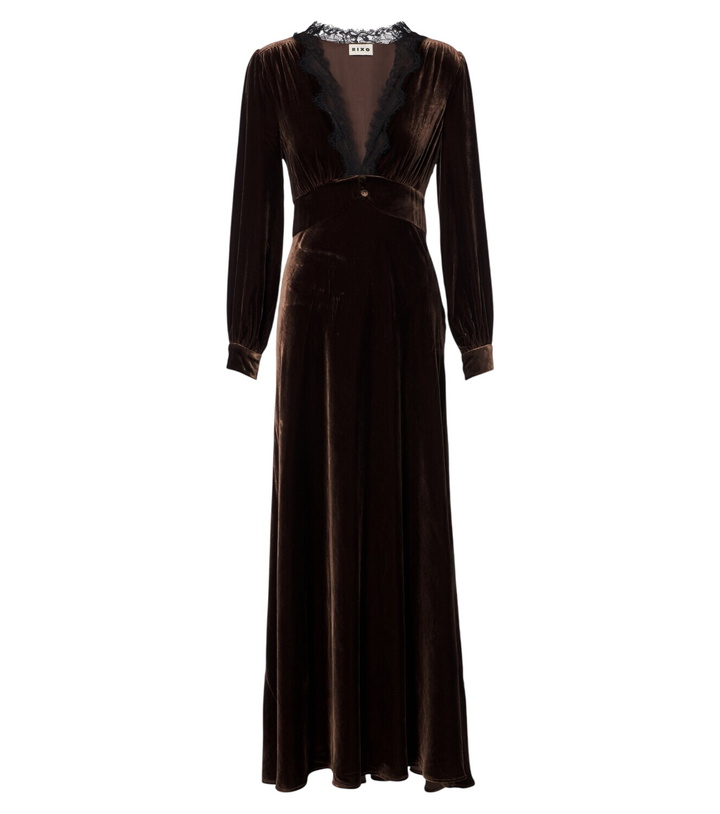 Photo: Rixo Emory lace-trimmed velvet maxi dress
