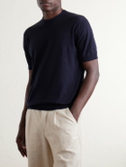John Smedley - Torin SS Cotton-Knitted T-Shirt - Blue