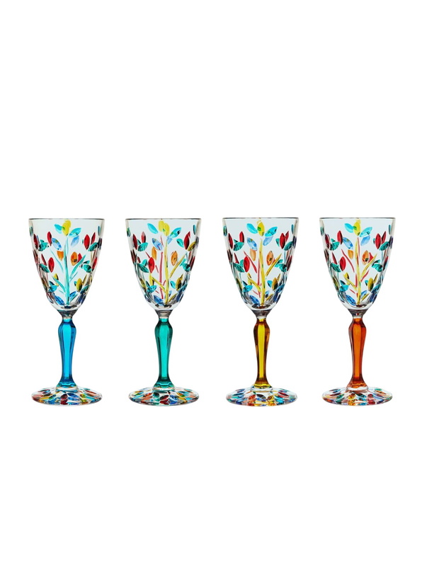 Photo: Les Ottomans Set Of Four Floral Floral Glasses