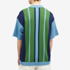 Awake NY Men's Camp Collar Knitted Shirt in Blue Multi