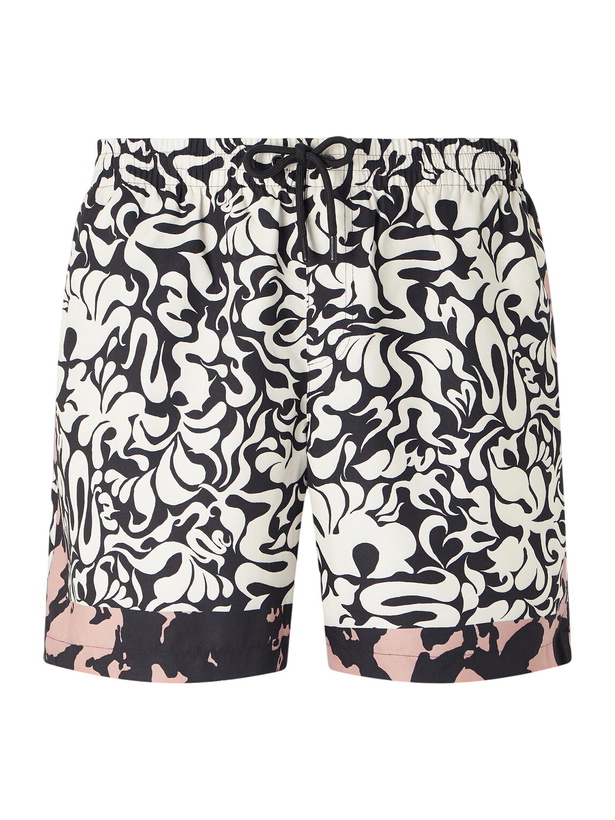 Photo: Dries Van Noten - Straight-Leg Mid-Length Printed Swim Shorts - Black