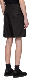 Balmain Black Pleated Bermuda Shorts