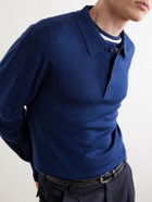 Officine Générale - Bay Merino Wool Polo Shirt - Blue
