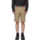 Alexander McQueen Beige Check Waistband Shorts