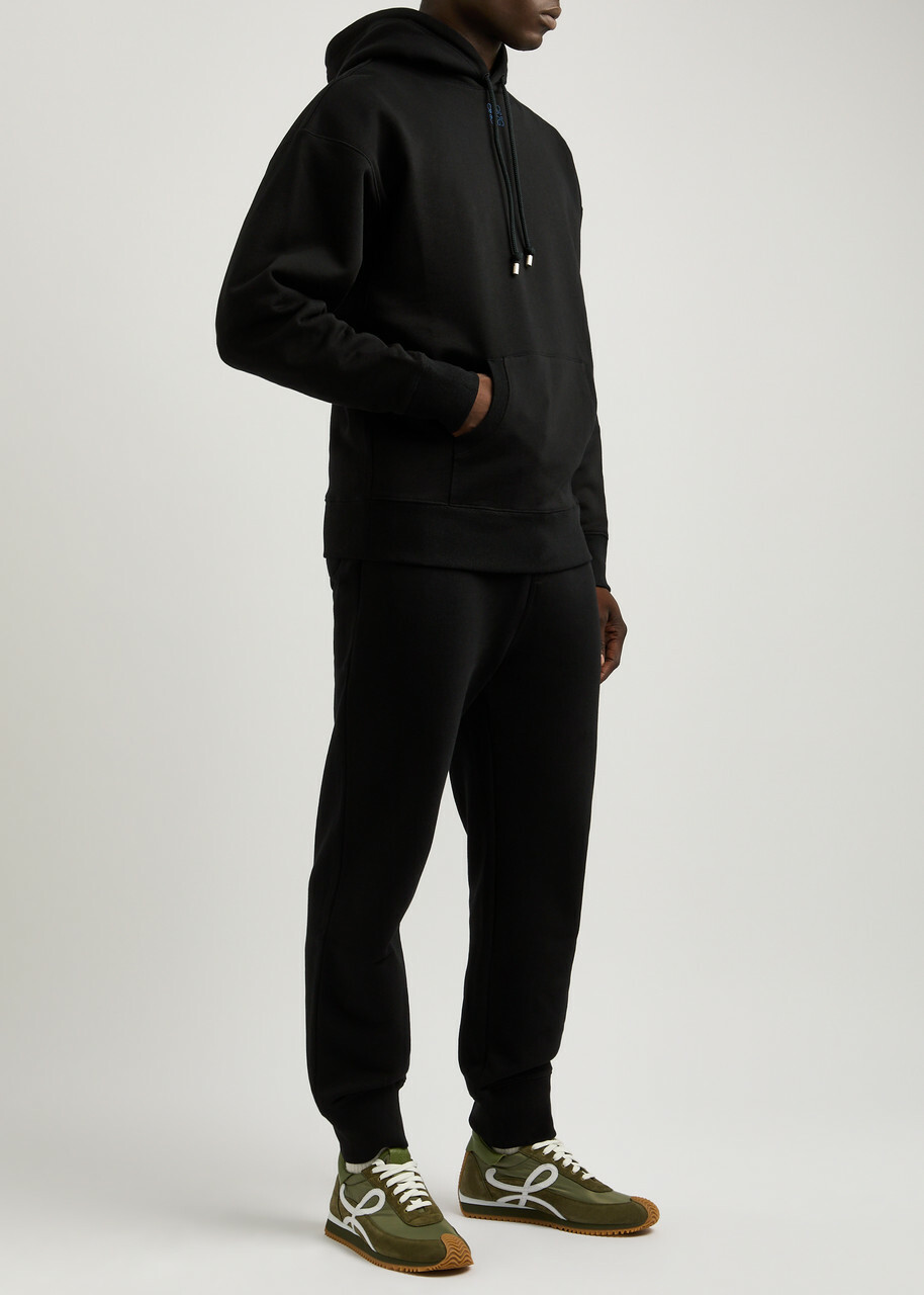 Loewe Anagram Hooded Cotton Sweatshirt Black
