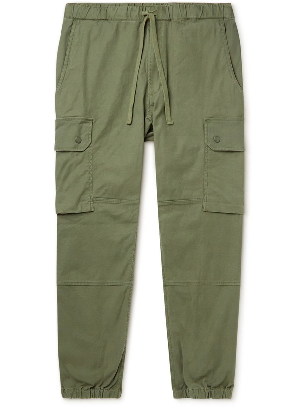 Photo: Beams Plus - Tapered Cotton-Blend Drawstring Cargo Trousers - Green