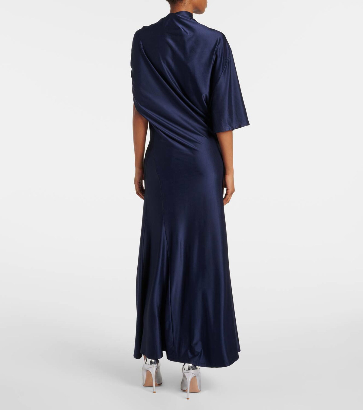 Rabanne Asymmetrical draped jersey maxi dress Paco Rabanne