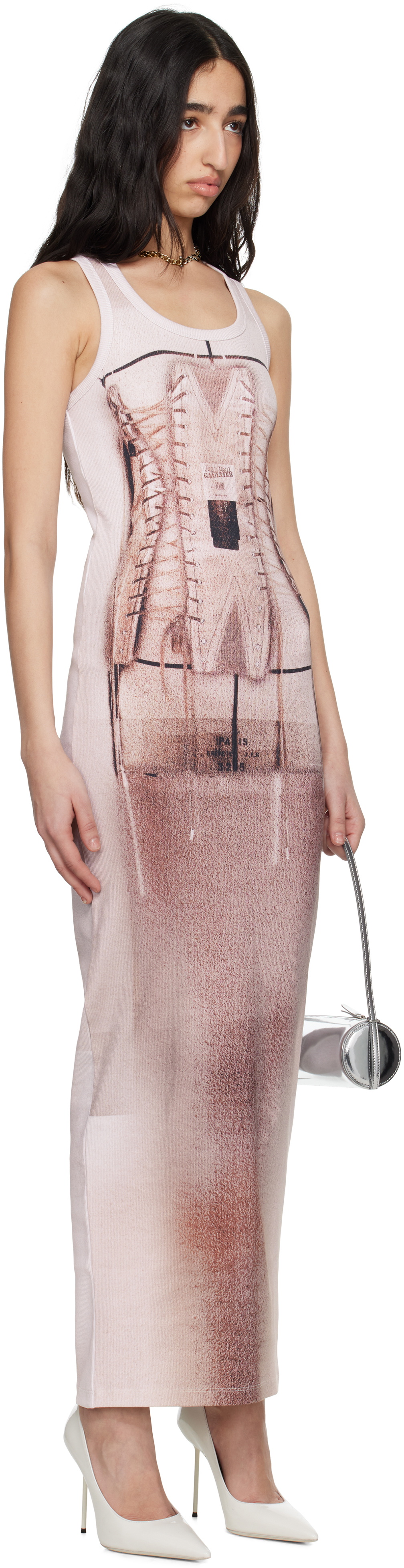 Jean Paul Gaultier Pink 'The Corset Trompe-L'oeil' Maxi