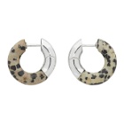 Bottega Veneta Beige and Silver Dalmatian Stone Earrings